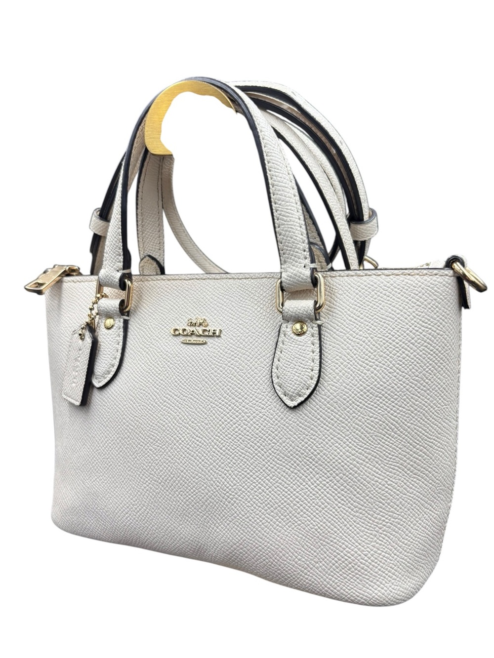 Coach Mini Gallery Crossbody CH198 Chalk Leather Gold Hardware Satchel - Picture 3 of 12
